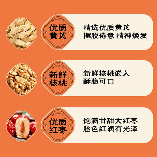【古法三宝糕】黄芪核桃红枣糕460g礼盒装白先生 传统手作山西大同特产伴手礼 商品图2