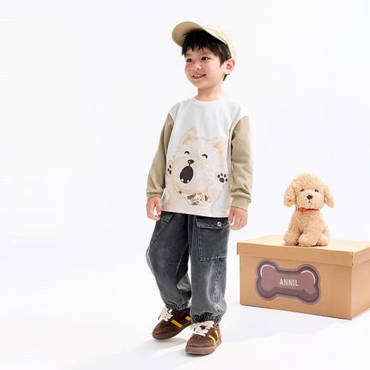 【实体店同款】男童圆领长袖针织衫秋季新款安奈儿童装XB531173 商品图3