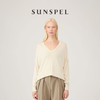 SUNSPEL女士春夏桑蚕丝真丝宽松V领针织套头衫 商品缩略图0