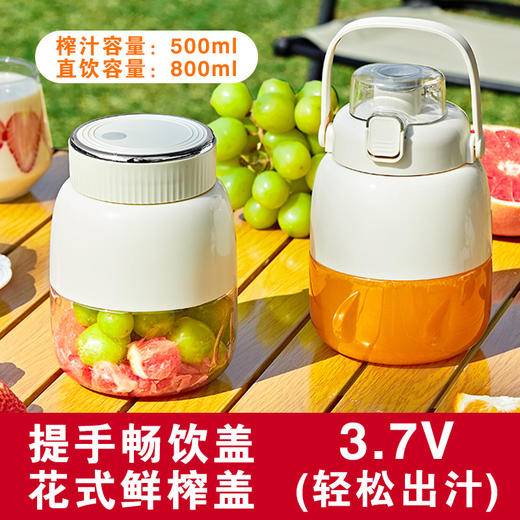 【800ml吨吨畅饮神器🚀】电动便携提手榨款汁机， 大容量果汁杯多功能榨汁器 ，鲜榨果汁+直饮水💦一机搞定！20叶精钢刀⚡18000转/min，随行补水元气满满🍹 商品图6