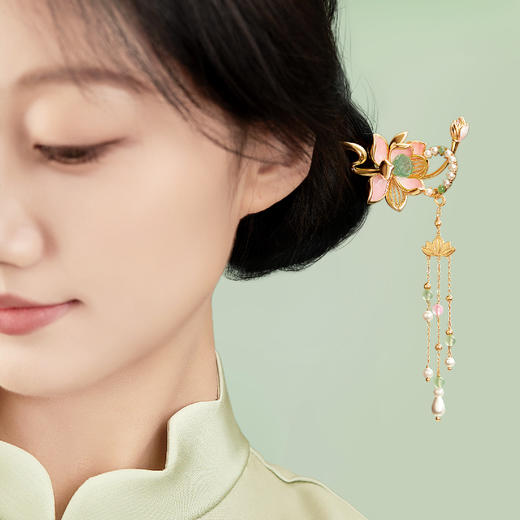 【故宫饰品】荷花发簪新中式簪子发钗博物馆文创新婚七夕生日礼物女 商品图5