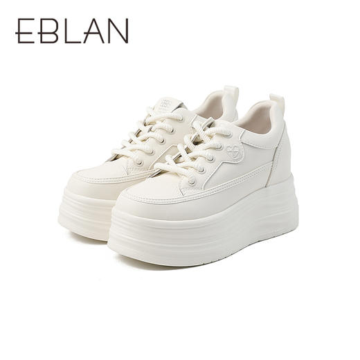 伊伴秋季经典百搭小白鞋厚底增高运动休闲板鞋B25426550 商品图4