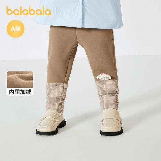 巴拉巴拉儿童加绒打底裤女童保暖冬装长裤堆堆袜脚口时髦洋气潮 商品图0
