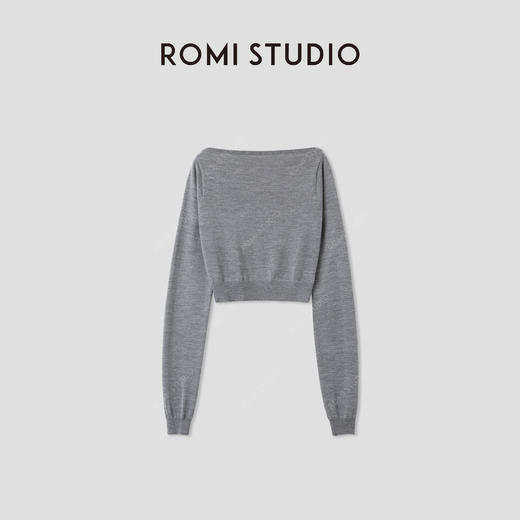 ROMI STUDIO”格雷优雅”16针美丽诺绵羊毛一字针织长袖RWCAST4944 商品图3