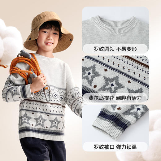 男女童圆领长袖针织衫冬季新款安奈儿童装EM544551 商品图4