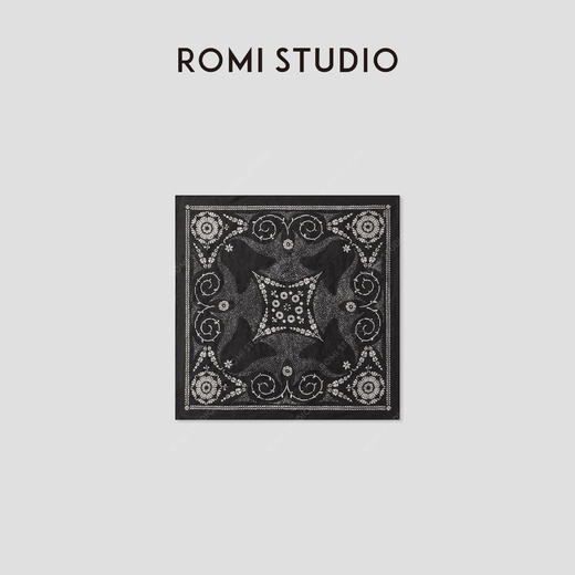 ROMI STUDIO“法式复古”100%亚麻水洗撞色复古印花丝巾RWCAPR5018/RWCAPR5584 商品图0