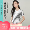 【最后库存、休闲条纹针织T】逸阳夏薄款圆领短袖百搭显瘦上衣5126 商品缩略图0