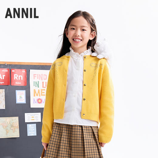 【实体店同款】女童针织开衫秋季新款安奈儿童装AG534132 商品图0