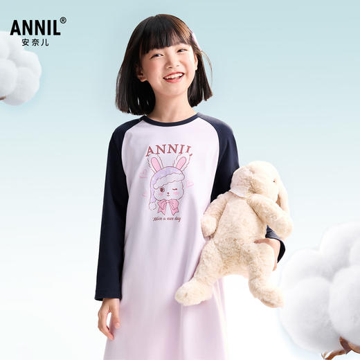 女童长袖睡裙秋季新款安奈儿童装JG537545 商品图1