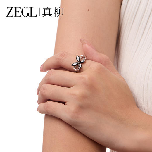 ZEGL暗影蝴蝶戒指女小众设计轻奢开口指环精致个性食指戒可调节 商品图2