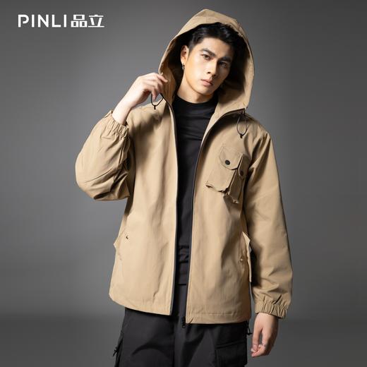 PINLI品立2025秋季新款机能风连帽夹克男士潮牌宽松休闲茄克外套GD253104004 商品图0