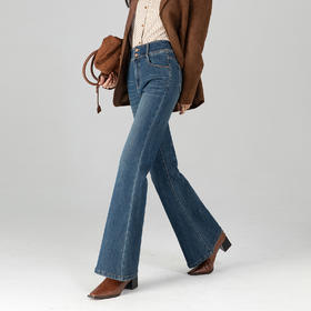 「自」全新升级【铂金会员183/天猫249/差价66】(10625)洛诗琳新款微喇牛仔裤2025秋季高腰显瘦复古马蹄长裤女