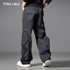 PINLI品立2025秋季新款雪花褶皱宽松工装裤男士潮牌休闲直筒长裤GD253117023 商品缩略图2