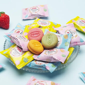 OCOCO马卡龙夹心饼干376g*2 草莓柠檬奶油味喜饼办公室吃货休闲小零食 /休闲食品 /饼干 /韧性饼干 商品图6