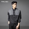 PINLI品立春季新款佩雷斯提花拼接平纹衬衣长袖衬衫潮牌男士B253113009 商品缩略图2