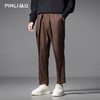PINLI品立春季新款通勤暗纹捏褶休闲裤男士潮牌百搭简约长裤B253117034 商品缩略图3