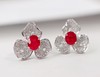 1.35-1.45ct刻面红宝石耳钉 商品缩略图0