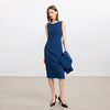 IWY/气质干练无袖连衣裙女高级感蓝色通勤西装内搭职业裙工作服Q1439 商品缩略图3