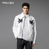 PINLI品立2025秋季新款可翻高领针织提花夹克男士贴布绣短款外套B253104018 商品缩略图2