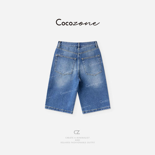 COCO ZONE 刘一一“不费力中裤”100棉扎花洗水牛仔裤 CD2A1729 商品图1