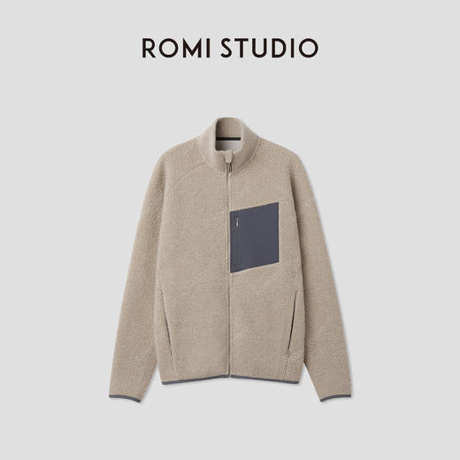 ROMI STUDIO“温暖如初”绵羊毛混纺摇粒绒拼色保暖外套RWCSWD3566  商品图0