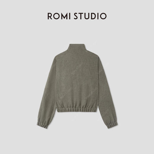 ROMI STUDIO“旅行者”100%色织亚麻老钱立领短夹克外套RWCSWY2246 商品图1