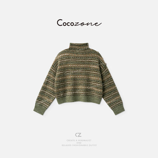 COCO ZONE 刘一一“坚果毛衣”绵羊毛混纺柔软毛织上衣 CD1A1213 商品图0
