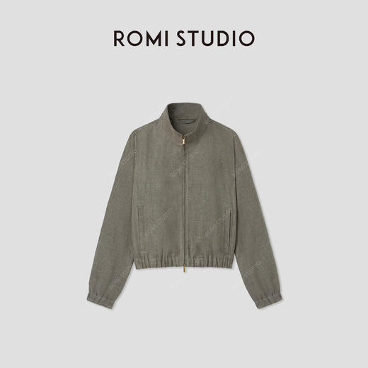 ROMI STUDIO“旅行者”100%色织亚麻老钱立领短夹克外套RWCSWY2246 商品图0