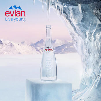 依云（evian）330ml*20瓶 玻璃瓶饮用水 高端矿泉水 法国进口 会议商务用水 /水饮冲调 /饮用水 /矿泉水 商品图0