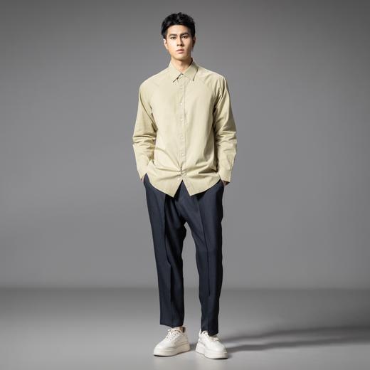 PINLI品立2025秋季新款男士尖领长袖衬衫辑明线百搭商务休闲衬衣GD253113001 商品图4