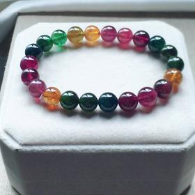 8.9mm单圈彩虹碧玺手串