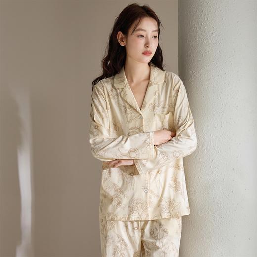 康妮雅女式长袖长裤开襟套装 商品图2