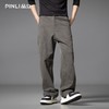 PINLI品立2025秋季新款宽松直筒休闲长裤男士纯色百搭潮流弯刀裤GD253117010 商品缩略图0