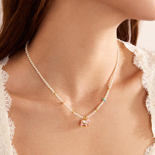 Manreya玛芮雅时光木马贝珠项链锁骨链女旋转木马珍珠项链 商品图2