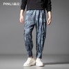 PINLI品立2025秋季新款潮牌扎染迷彩束脚工装裤男士宽松休闲长裤B253117033 商品缩略图0