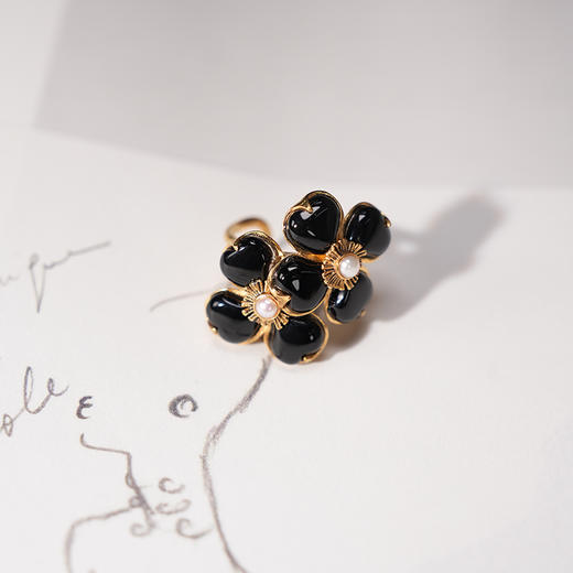 北京仓｜Goossens Paris-TREFLE-四叶草 黑色玛瑙 戒指［法国设计师］ 商品图7