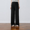 【严选】【小凉风】诗凡黎灰色直筒阔腿休闲裤松紧腰通勤百搭舒适黑色长裤7G3150921 商品缩略图3