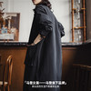 马登黑色翻领宽松中长薄款大衣高个子休闲工装风衣外套女士早秋季 商品缩略图4