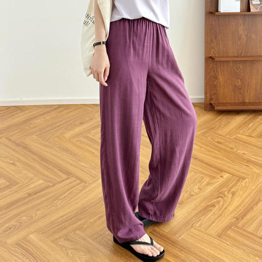 MUYANHUAN木言欢天丝亚麻鱼骨斜纹裤 | 凉感透气 垂顺丝滑 显瘦百搭 四色可选 商品图6