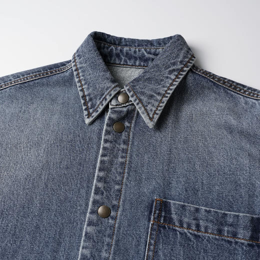 ROMI STUDIO"汉麻经典"软糯棉麻复古洗水休闲牛仔外套431C7072 商品图2