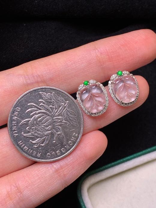 叶子翡翠耳钉 商品图4