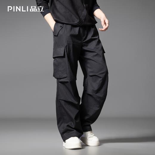 PINLI品立2025秋季新款男士户外多袋工装裤潮流百搭直筒休闲长裤GD253117020 商品图3