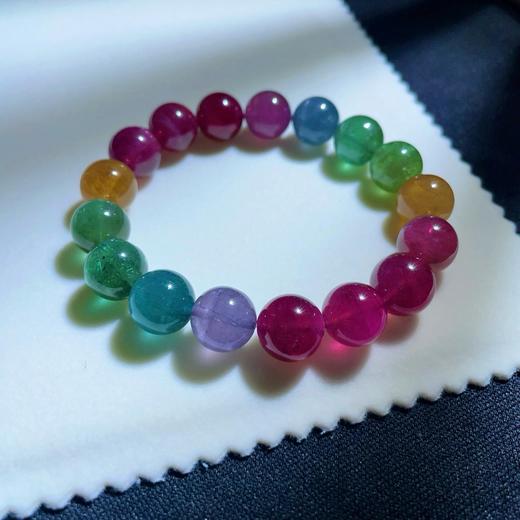 11.8mm单圈荧光彩虹碧玺手串 商品图5