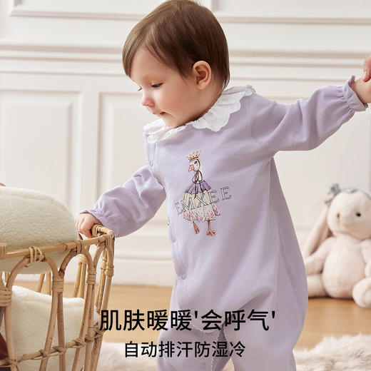 【宝宝服饰】嫚熙幸运鹅婴儿连体衣火山小磨毛宝宝爬服保暖连身衣 商品图3
