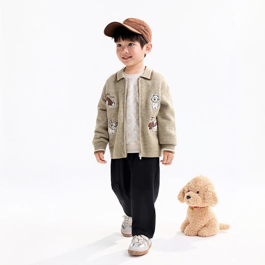 【实体店同款】男童翻领针织开衫秋季新款安奈儿童装XB534112 商品图3