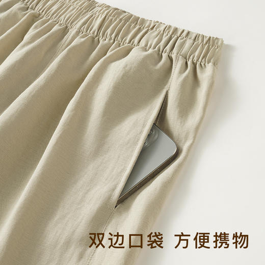 夏季薄款天丝亚麻阔腿裤休闲裤长裤女宽松舒适亲肤透气高腰显瘦H9221休闲百搭裤 商品图6