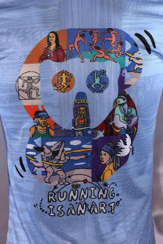 严素跑步TEE,跑步即艺术 RUNNING IS AN ART,男/女款,轻量 短袖T恤 速干快干 严素态度 商品图4