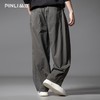 PINLI品立春夏新款宽松直筒休闲长裤男士纯色百搭潮流弯刀裤GD253117013 商品缩略图3