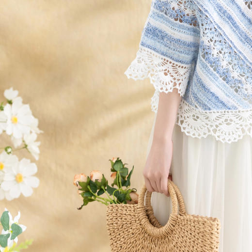 苏苏姐家斜阳上衣手工DIY钩针纯棉半袖蕾丝线毛线团自制材料包 商品图3