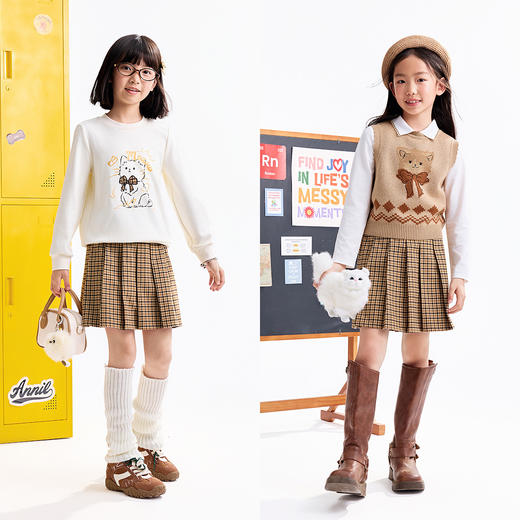 【实体店同款】女童全腰半裙秋季新款安奈儿童装AG533035 商品图3